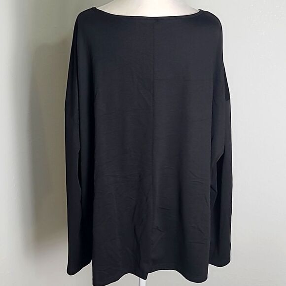 Shein Curve Black Top with Sheer Lace Neckline, Size 4XL - Picture 6 of 8